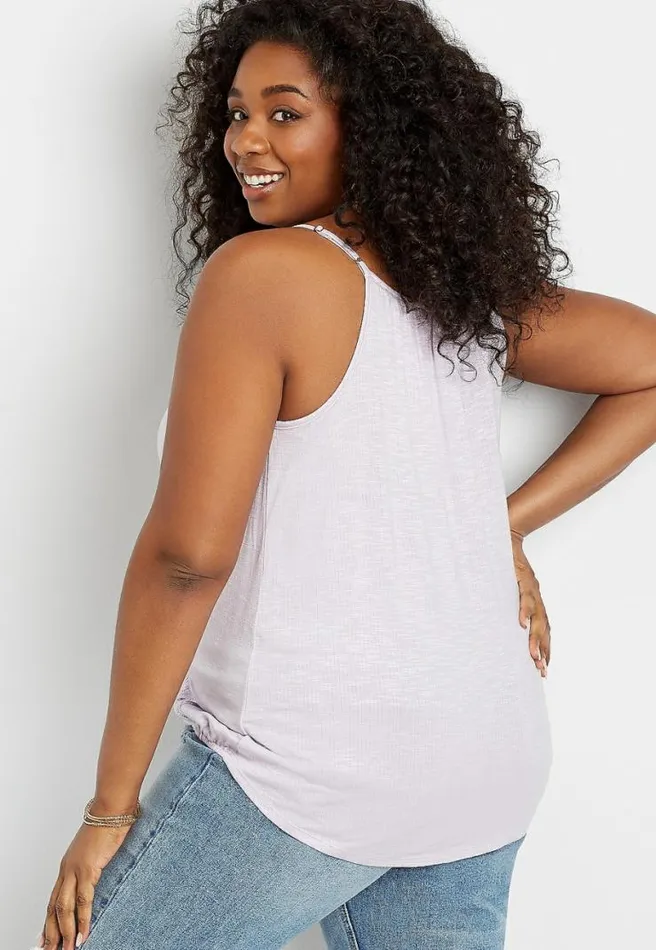 Plus Size Solid Wrap Knit Crochet Tank Top Women Maurices Plus Tops