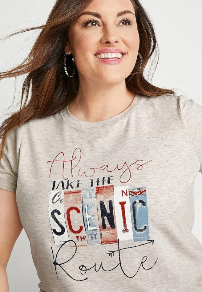 Plus Size Take The Scenic Route Graphic Tee Women Maurices Plus Tops