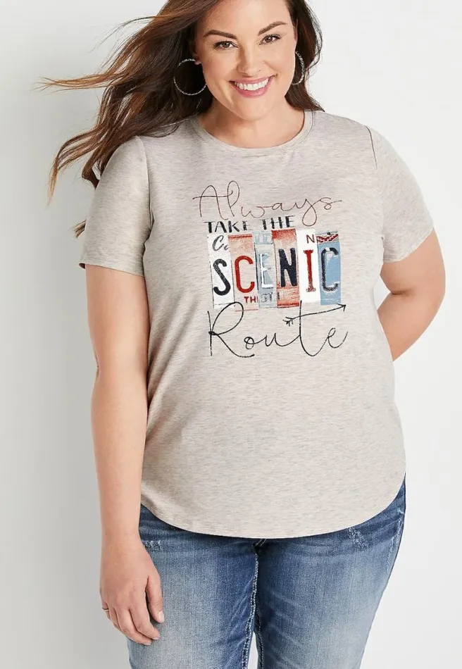 Plus Size Take The Scenic Route Graphic Tee Women Maurices Plus Tops