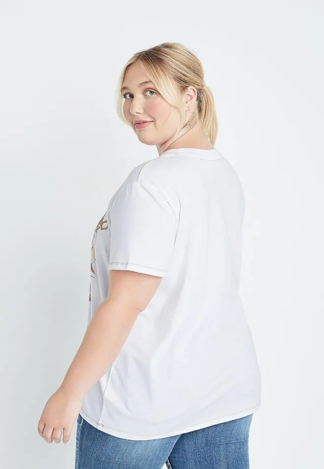 Plus Size White Tahoe Oversized Graphic Tee Women Maurices Plus Tops