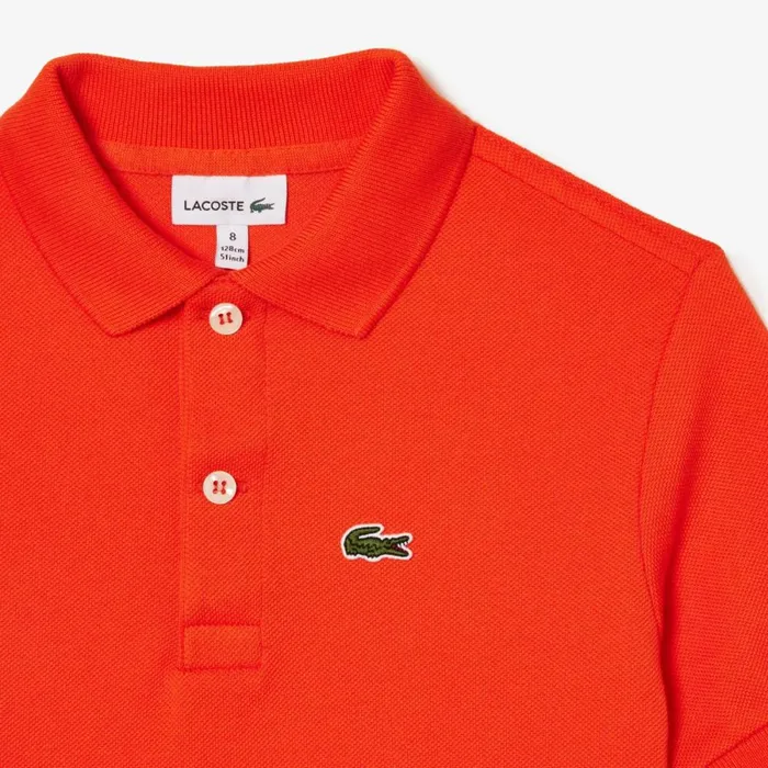 Polos Kids Lacoste Kids039 Regular Fit Petit Piqu Polo Sunrise Orange Sji