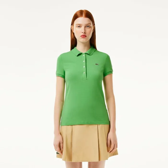 Polos Women Lacoste Women039s L12D Slim Fit Jersey Polo Sorrel Green Ixu