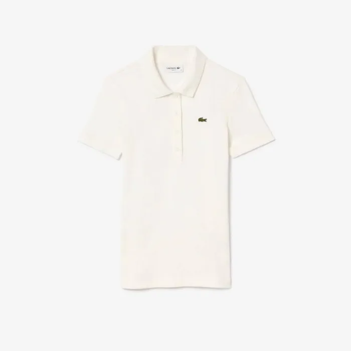 Polos Women Lacoste Women039s L12D Slim Fit Ribbed Cotton Polo White 70v