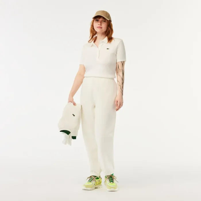Polos Women Lacoste Women039s L12D Slim Fit Ribbed Cotton Polo White 70v