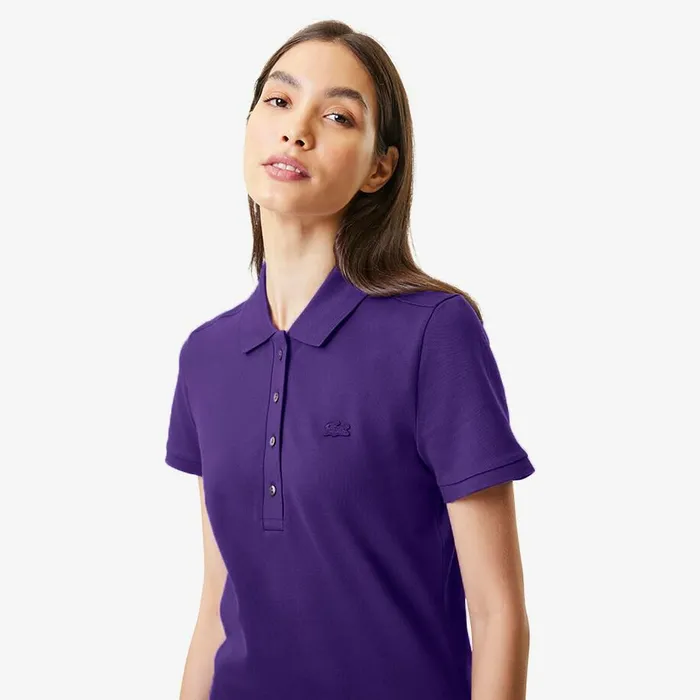 Polos Women Lacoste Women039s L12D Slim Fit Stretch Mini Piqu Polo Acai Purple Sni