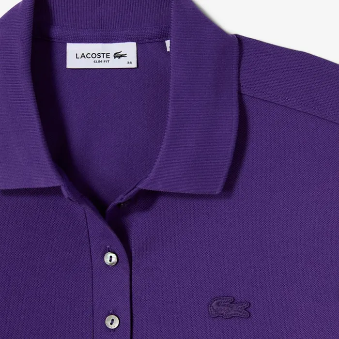 Polos Women Lacoste Women039s L12D Slim Fit Stretch Mini Piqu Polo Acai Purple Sni