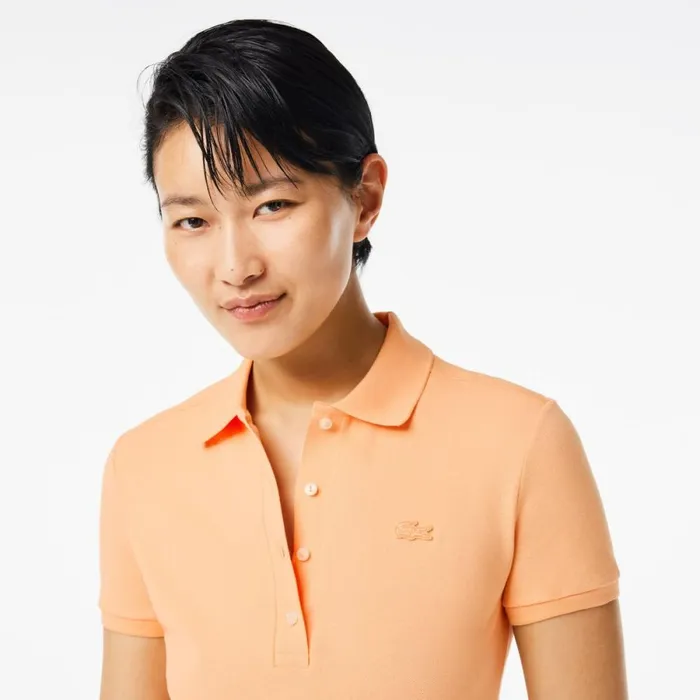 Polos Women Lacoste Women039s L12D Slim Fit Stretch Mini Piqu Polo Light Orange Ixy