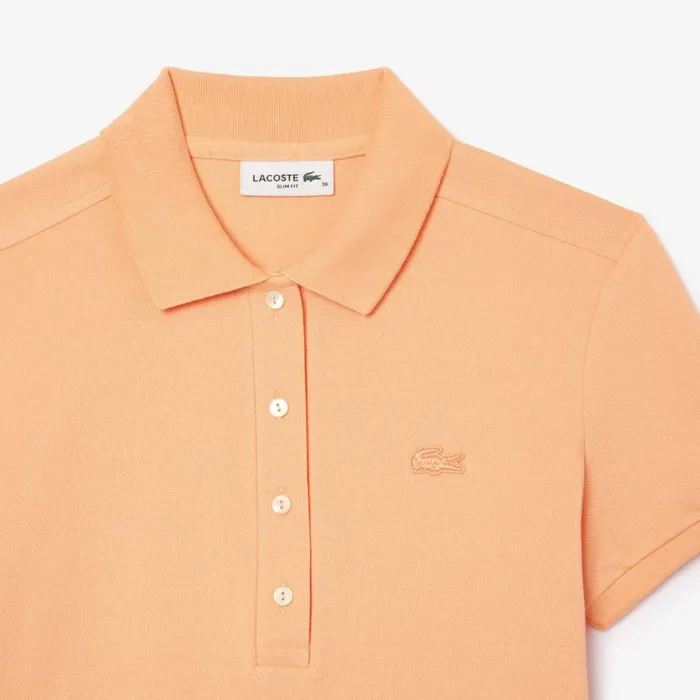 Polos Women Lacoste Women039s L12D Slim Fit Stretch Mini Piqu Polo Light Orange Ixy