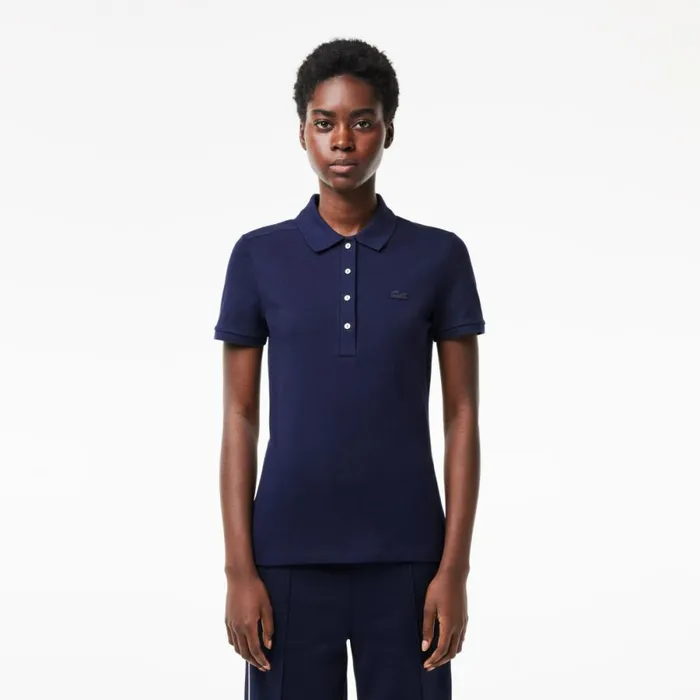 Polos Women Lacoste Women039s L12D Slim Fit Stretch Mini Piqu Polo Navy Blue 166