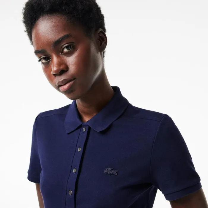 Polos Women Lacoste Women039s L12D Slim Fit Stretch Mini Piqu Polo Navy Blue 166