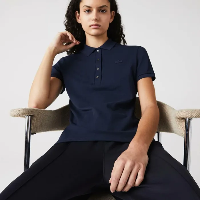 Polos Women Lacoste Women039s L12D Slim Fit Stretch Mini Piqu Polo Navy Blue 166
