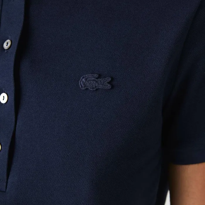 Polos Women Lacoste Women039s L12D Slim Fit Stretch Mini Piqu Polo Navy Blue 166