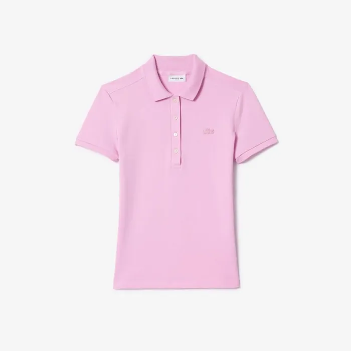 Polos Women Lacoste Women039s L12D Slim Fit Stretch Mini Piqu Polo Pink Ixv