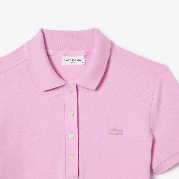 Polos Women Lacoste Women039s L12D Slim Fit Stretch Mini Piqu Polo Pink Ixv