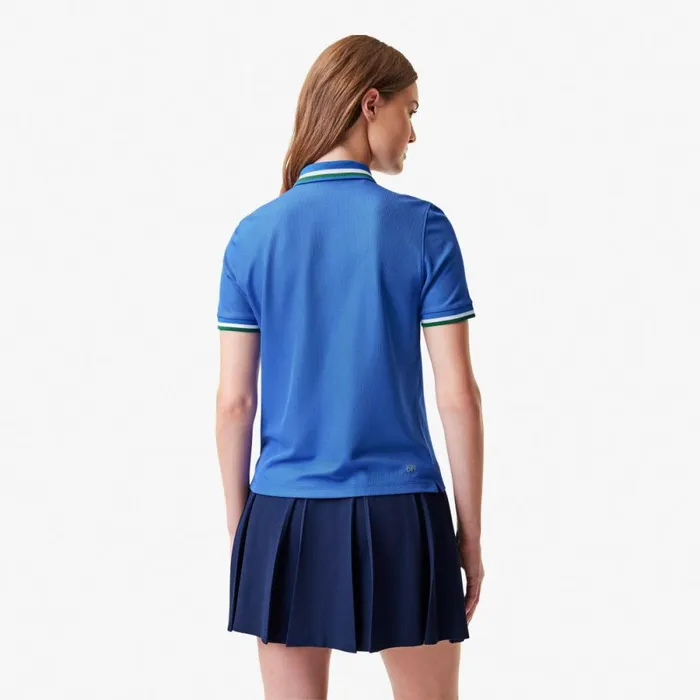 Polos Women Lacoste Women039s Sport Contrast Collar Piqu Polo Blue Green Iyf