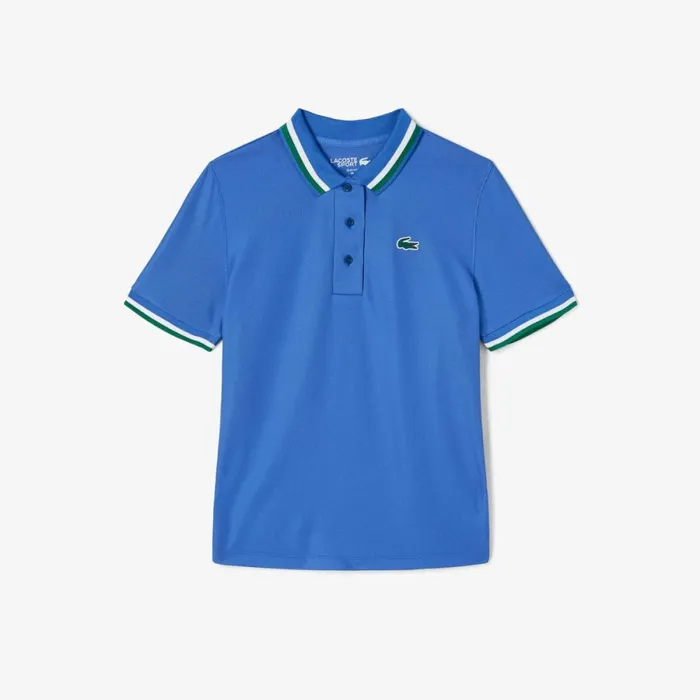 Polos Women Lacoste Women039s Sport Contrast Collar Piqu Polo Blue Green Iyf