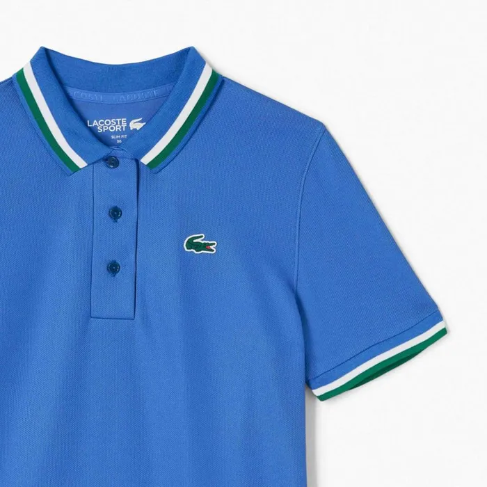 Polos Women Lacoste Women039s Sport Contrast Collar Piqu Polo Blue Green Iyf