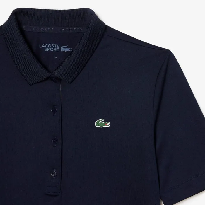 Polos Women Lacoste Women039s Stretch Jersey Golf Polo Navy Blue White 525