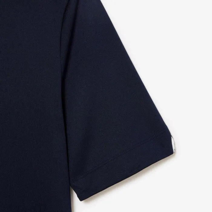 Polos Women Lacoste Women039s Stretch Jersey Golf Polo Navy Blue White 525