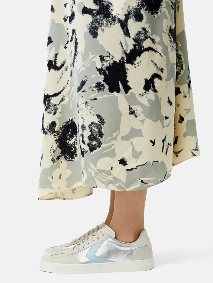 Portland Vintage Classic Trainer Silver Women Jigsaw Flats