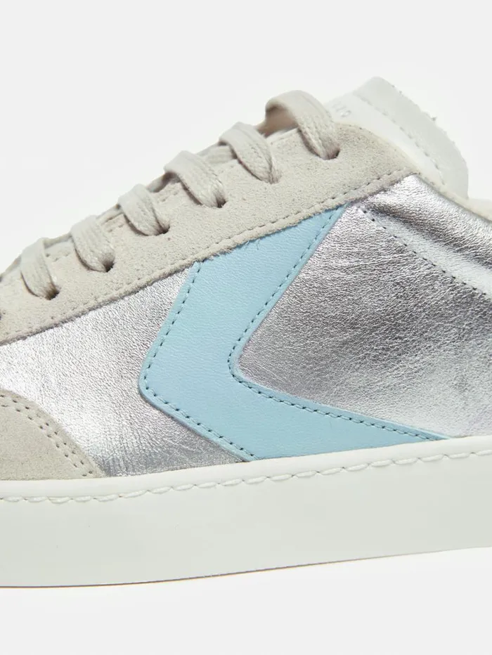 Portland Vintage Classic Trainer Silver Women Jigsaw Flats
