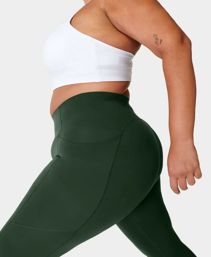 Power Ultrasculpt HighWaisted 78 Gym Leggings Trek Green Women Pocketed Sweaty Betty