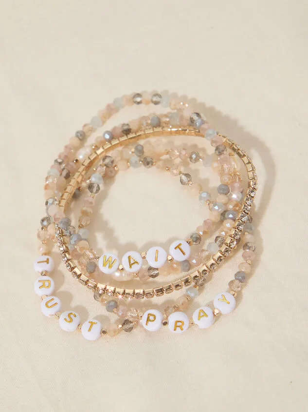 Pray Wait Trust Bracelet Set Ivorymulti Women Altar039d State Bracelets Pray Wait Trust Bracelet Set Ivorymulti Women Altar039d State Bracelets