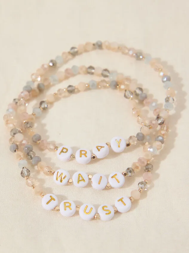 Pray Wait Trust Bracelet Set Ivorymulti Women Altar039d State Bracelets Pray Wait Trust Bracelet Set Ivorymulti Women Altar039d State Bracelets