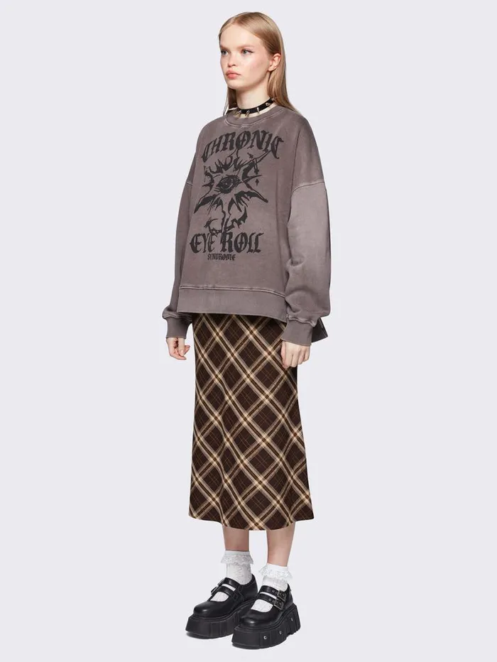 Prim Plaid Midi Skirt Women Minga London Bottoms