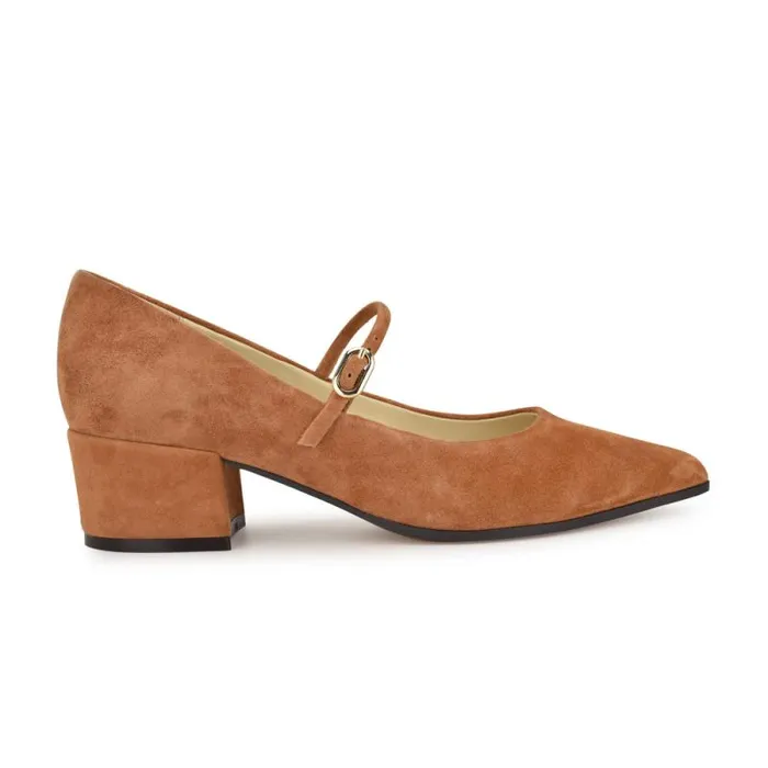 Prix Mary Jane Pumps Brown Suede Women Nine West Heels