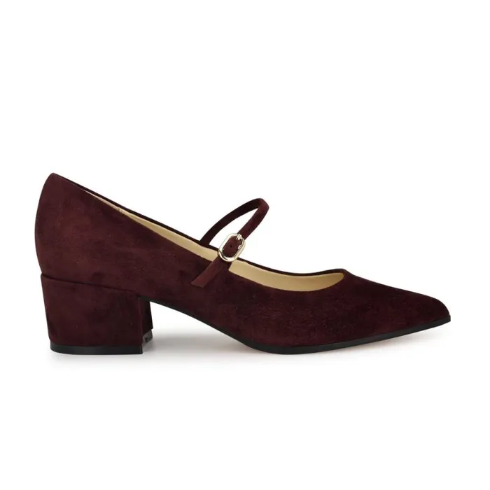 Prix Mary Jane Pumps Dark Red Suede Women Nine West Heels