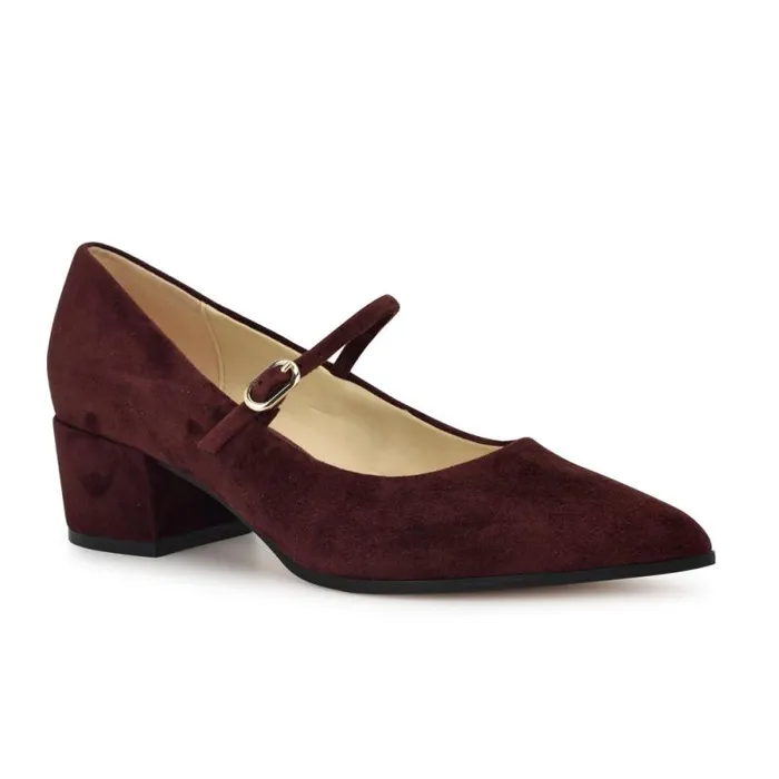Prix Mary Jane Pumps Dark Red Suede Women Nine West Heels