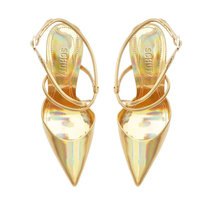 Pumps Aimee Specchio Leather Pump Gold Schutz Shoes Pumps