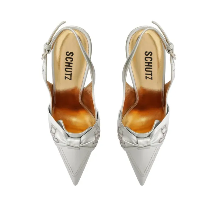 Pumps Fiorella Leather Pump Silver Schutz Shoes Pumps