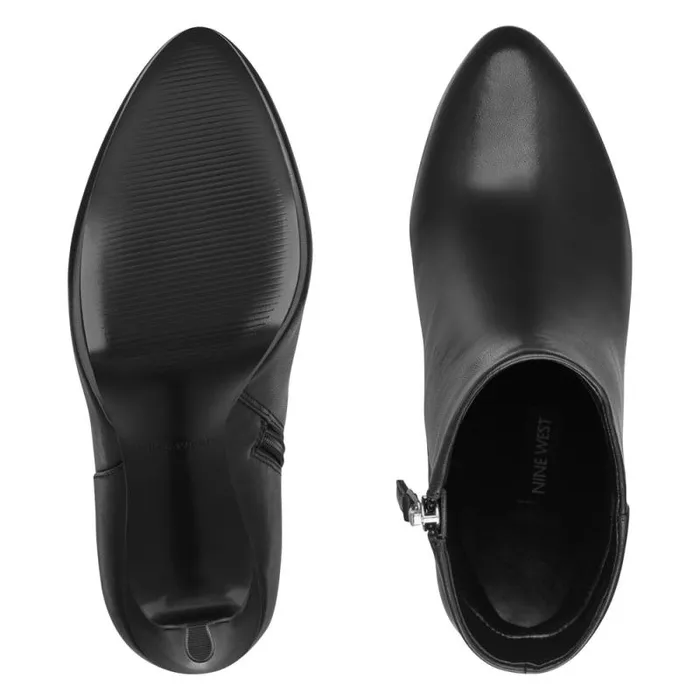 Quanette Platform Booties Black Leather Women Nine West Boots and Booties