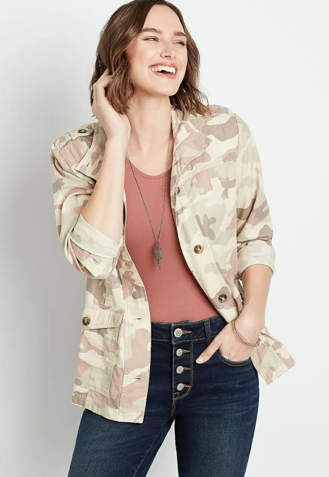 Quilted Yoke Utility Jacket Women Maurices Tops