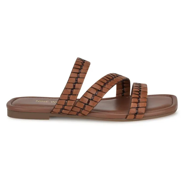 Quinlea Flat Strappy Sandals Brown Women Nine West Sandals