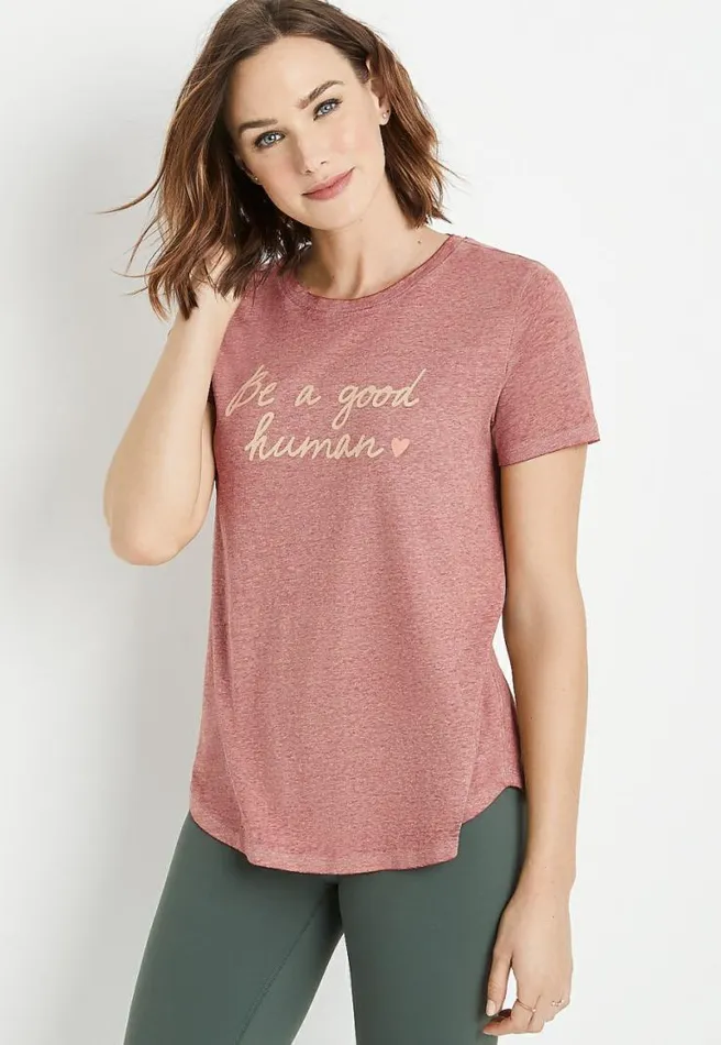 Red Be A Good Human Graphic Tee Women Maurices Tops