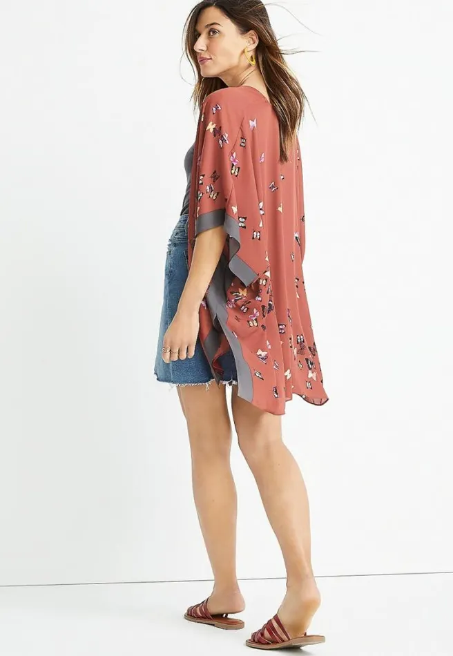 Red Butterfly Ruana Women Maurices Tops
