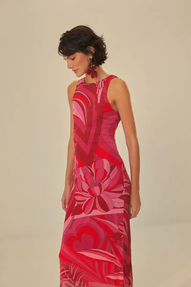Red Endless Summer Tulle Midi Dress Women FARM Rio Midi Dresses