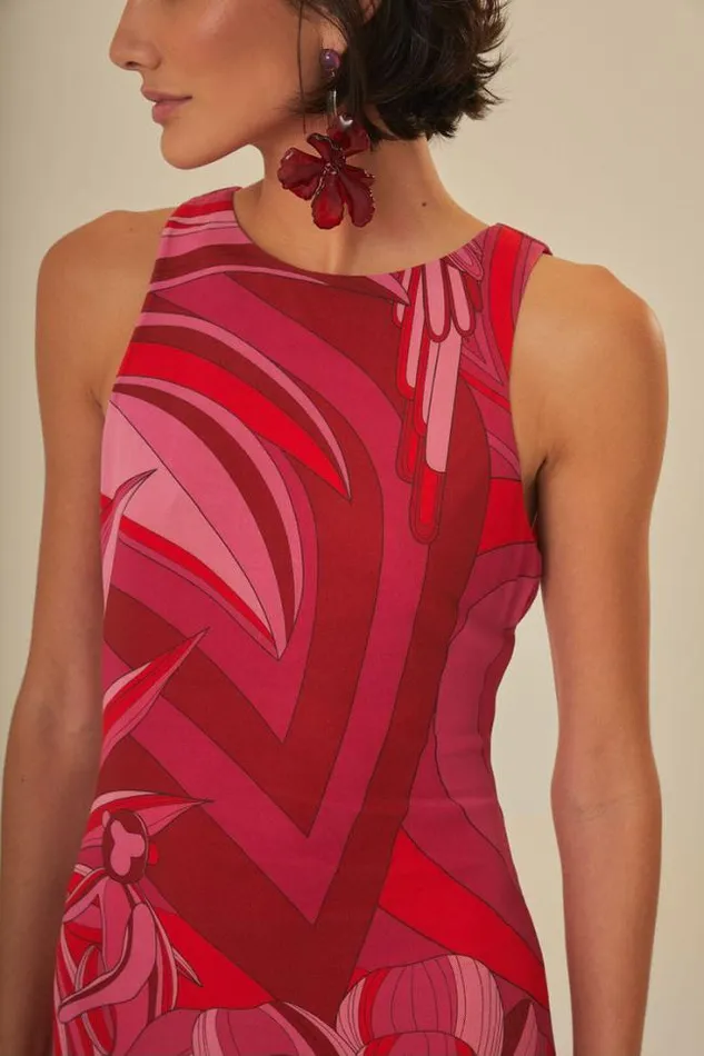Red Endless Summer Tulle Midi Dress Women FARM Rio Midi Dresses