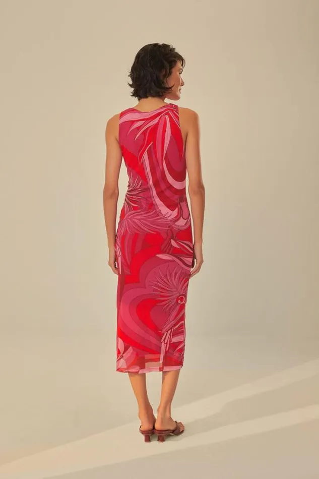 Red Endless Summer Tulle Midi Dress Women FARM Rio Midi Dresses