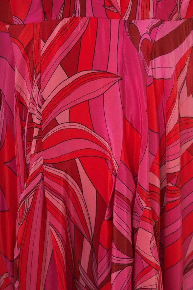 Red Endless Summer V Neck Midi Dress Women FARM Rio Midi Dresses