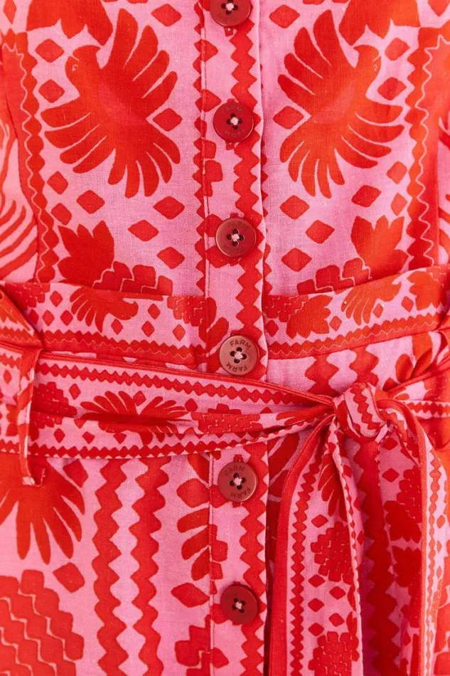 Red Jungle Scarf Romper Women FARM Rio Rompers