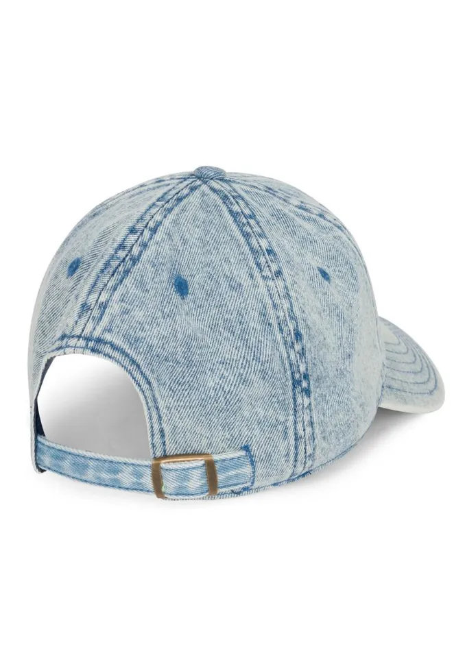 Reina Denim Flag Patch Washed Denim Women Lauren Moshi Hats Reina Denim Flag Patch Washed Denim Women Lauren Moshi Hats