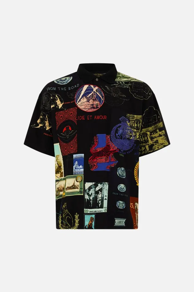 RELAXED FIT WOVEN POLO SHIRT LANDMARKS AND LOVE LETTERS Landmarks And Love Letters Mens Camilla Shirts