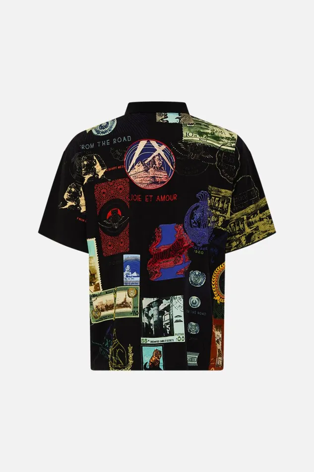 RELAXED FIT WOVEN POLO SHIRT LANDMARKS AND LOVE LETTERS Landmarks And Love Letters Mens Camilla Shirts