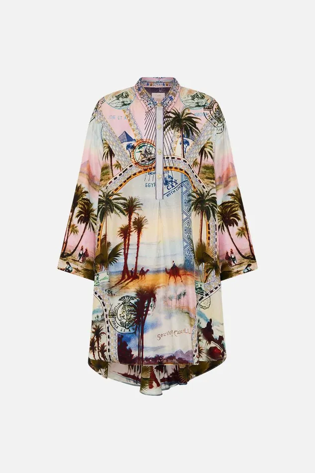 RELAXED HIGH LOW SHIRT DRESS CALL ME IN CAIRO Call Me In Cairo Womens Camilla Dresses