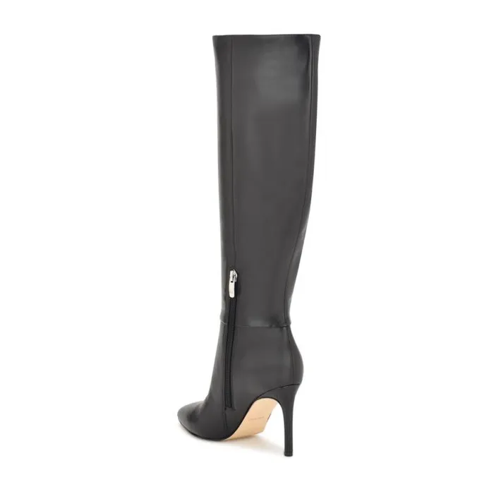 Richy Heeled Boots Black Leather Women Nine West Heels Richy Heeled Boots Black Leather Women Nine West Heels