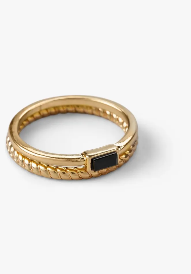 Rings Women Hush Chloe Baguette Rings Gold